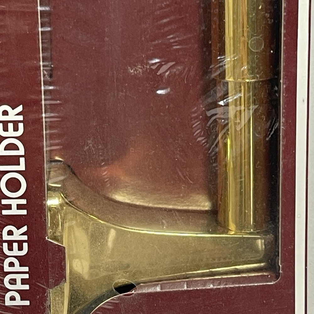 Decor Bathware Antigua Paper Holder D1408 Polished Brass Finish NOS Made USA MCM - Picture 5 of 11